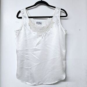 SONYA RATAY For San Andre Vintage Beige Satin With Lace On Front  Women Cami (M)